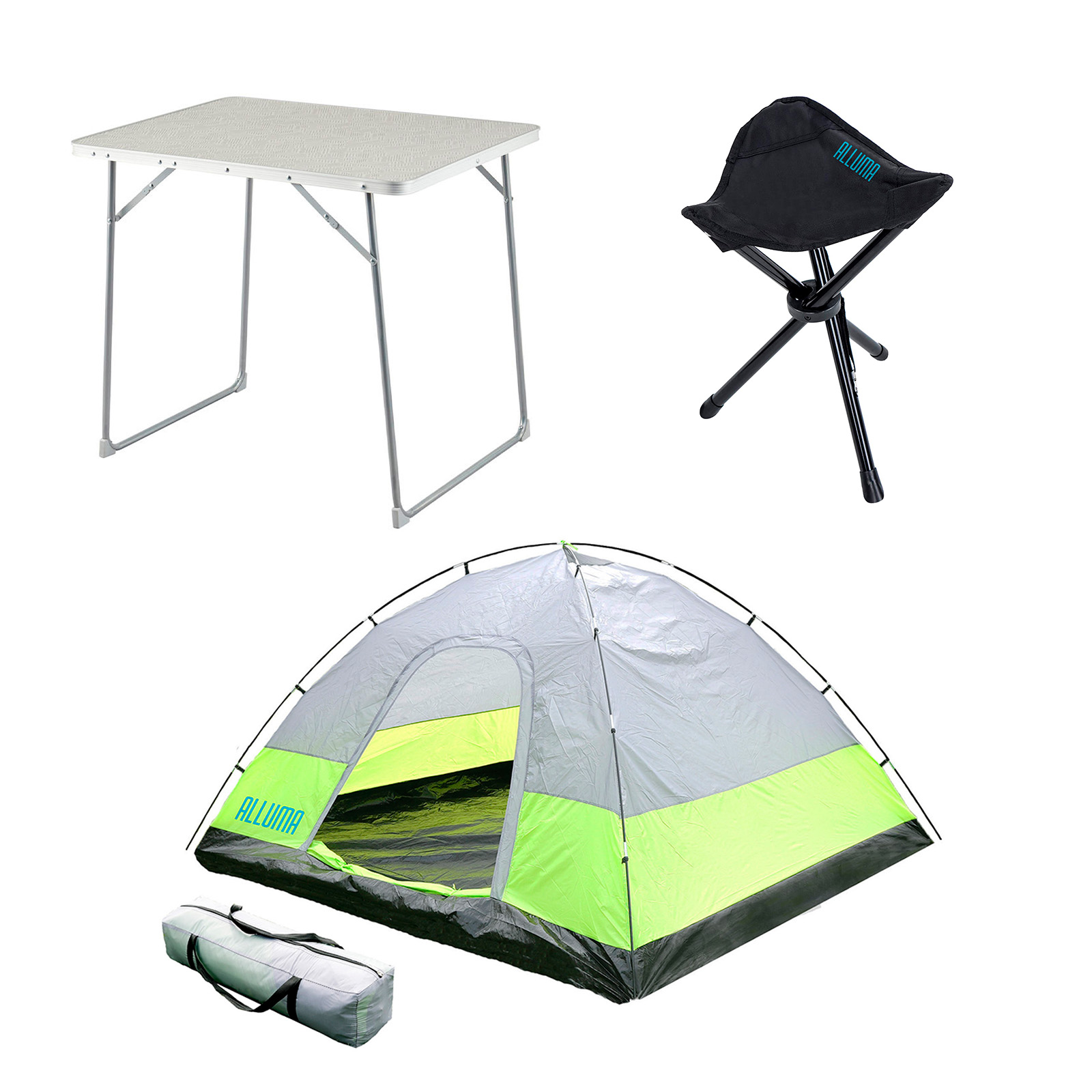 Kit Carpa 6 Personas-Mesa De Camping-Silla Tripode Alluma